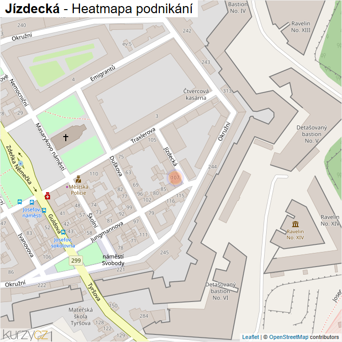 Mapa Jízdecká - Firmy v ulici.