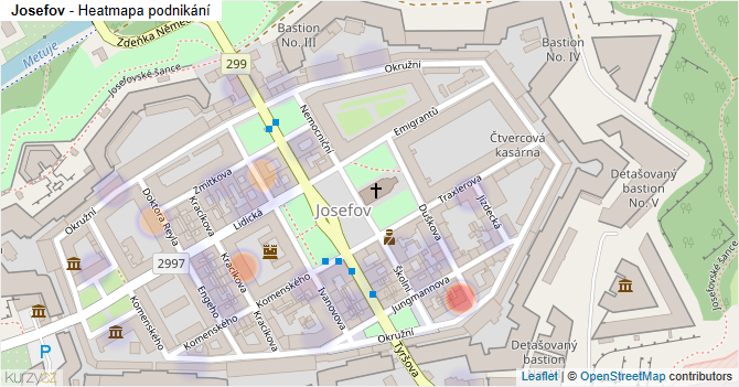 Josefov - mapa podnikání