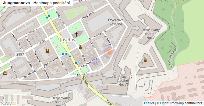 Jungmannova - mapa podnikání