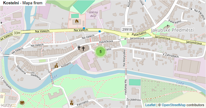 Kostelní - mapa firem