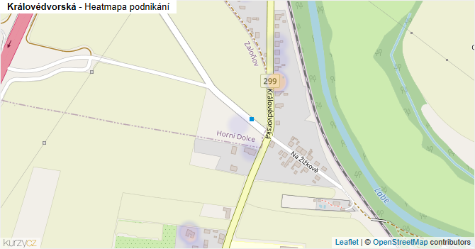 Královédvorská - mapa podnikání