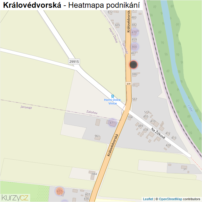 Mapa Královédvorská - Firmy v ulici.