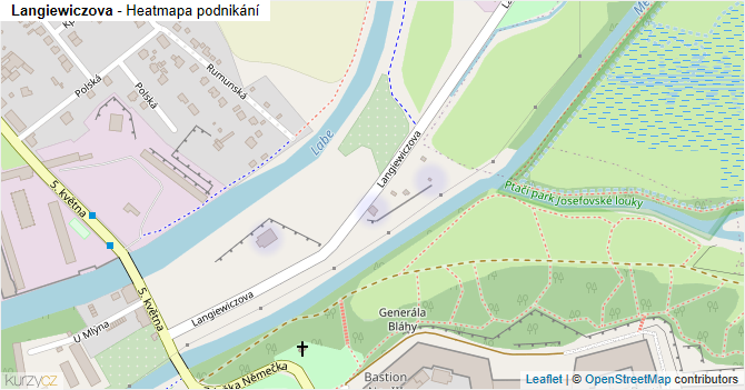 Langiewiczova - mapa podnikání