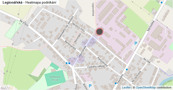 Legionářská - mapa podnikání
