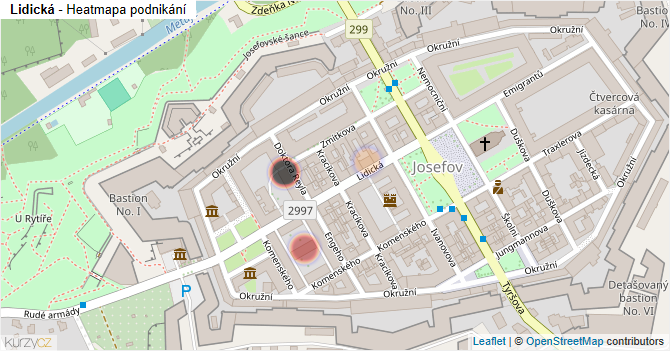 Lidická - mapa podnikání