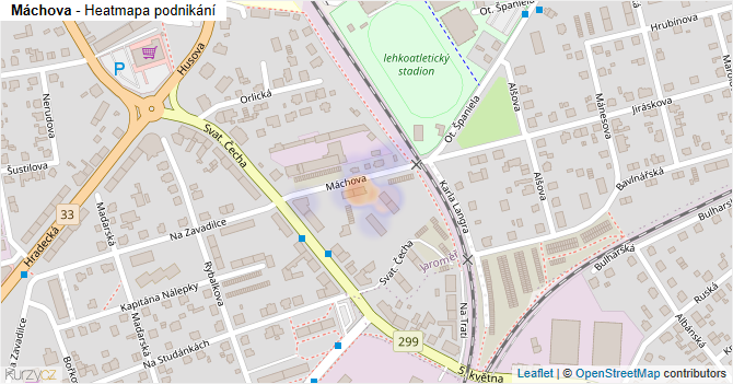 Máchova - mapa podnikání