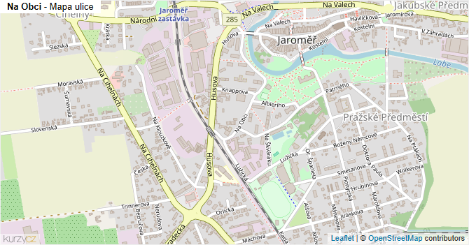 Na Obci - mapa ulice