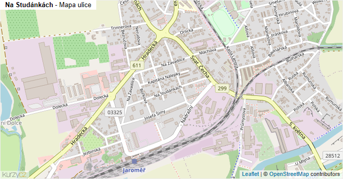 Na Studánkách - mapa ulice