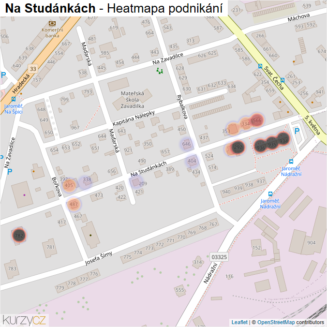 Mapa Na Studánkách - Firmy v ulici.