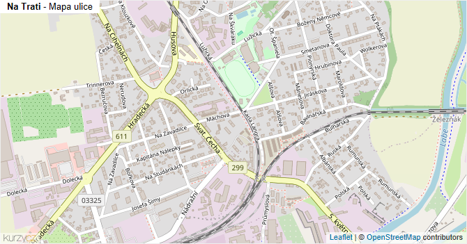 Na Trati - mapa ulice