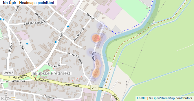 Na Úpě - mapa podnikání