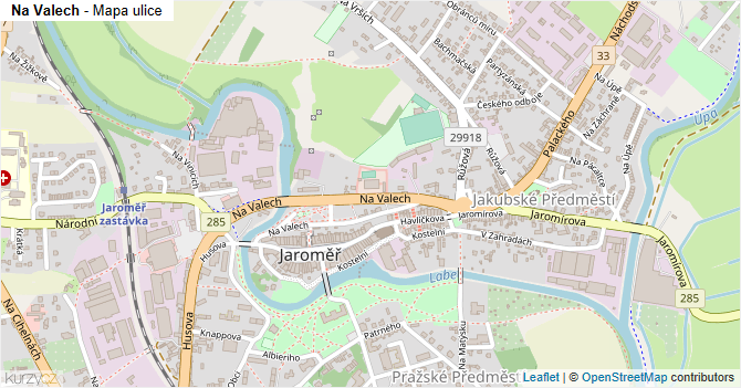 Na Valech - mapa ulice