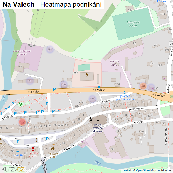Mapa Na Valech - Firmy v ulici.