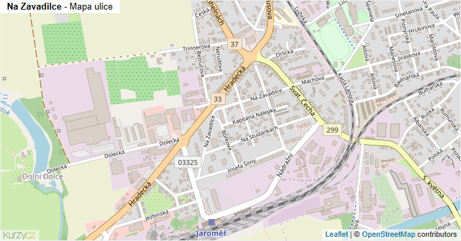 Na Zavadilce - mapa ulice