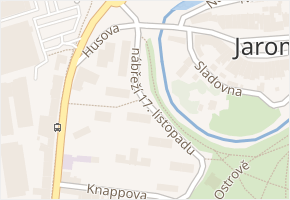 nábřeží 17. listopadu v obci Jaroměř - mapa ulice