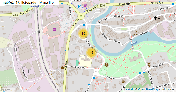 nábřeží 17. listopadu - mapa firem
