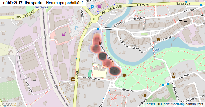 nábřeží 17. listopadu - mapa podnikání