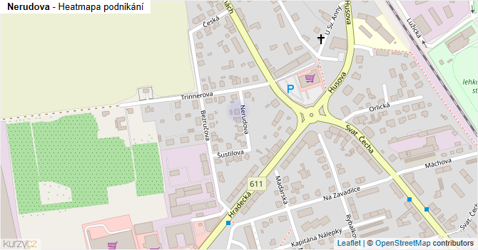 Nerudova - mapa podnikání
