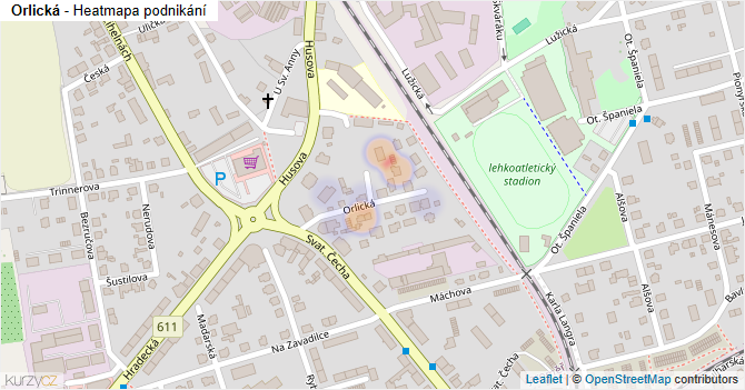 Orlická - mapa podnikání