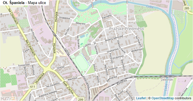 Ot. Španiela - mapa ulice