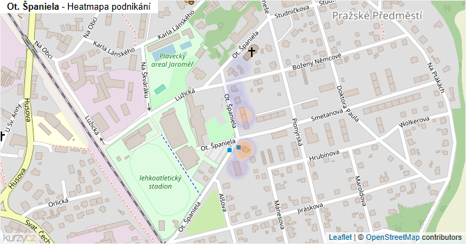 Ot. Španiela - mapa podnikání