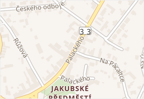 Palackého v obci Jaroměř - mapa ulice