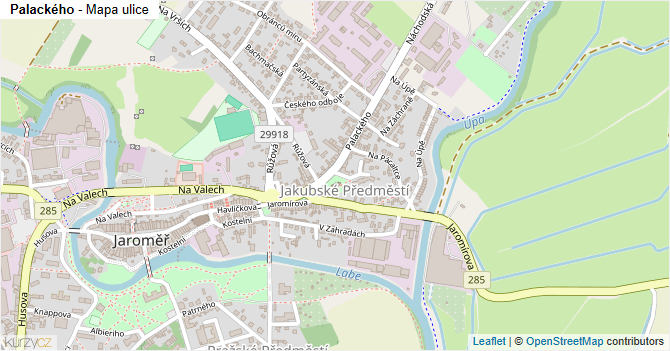 Palackého - mapa ulice