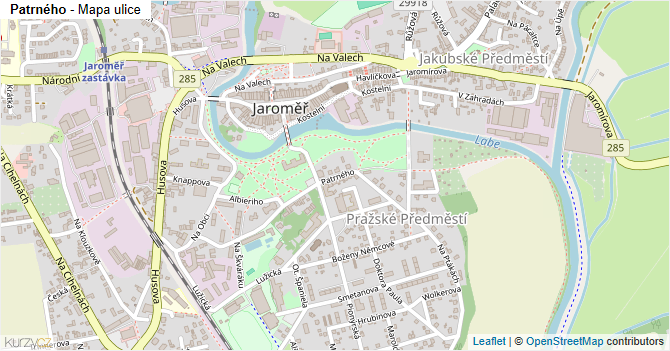 Patrného - mapa ulice