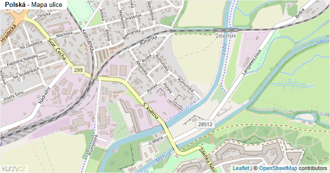 Polská - mapa ulice