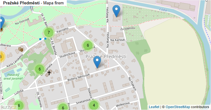 Pražské Předměstí - mapa firem