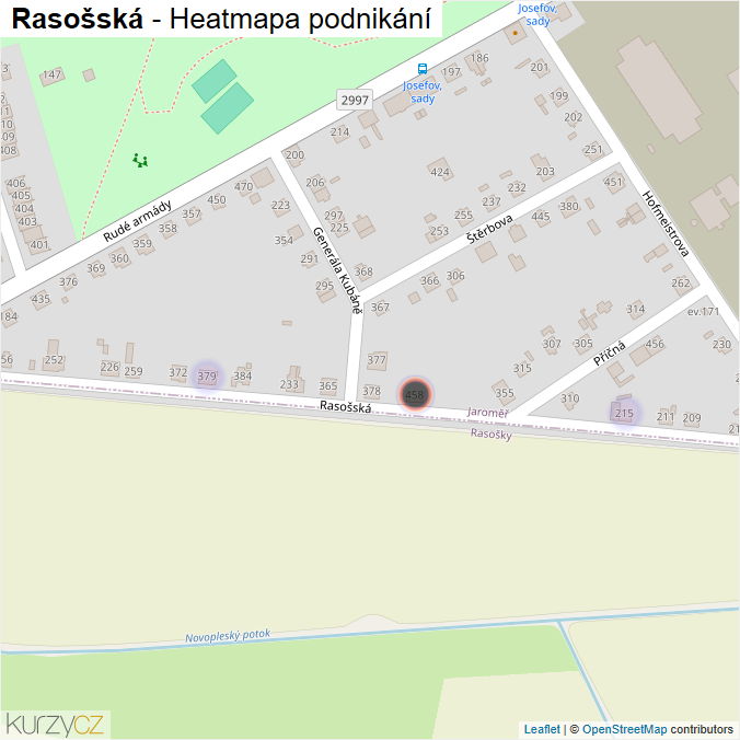 Mapa Rasošská - Firmy v ulici.