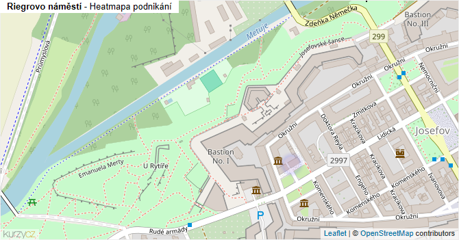 Riegrovo náměstí - mapa podnikání