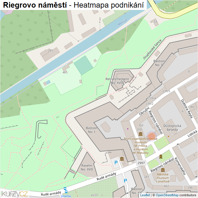 Mapa Riegrovo náměstí - Firmy v ulici.