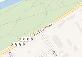 Rudé armády v obci Jaroměř - mapa ulice