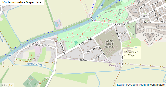 Rudé armády - mapa ulice