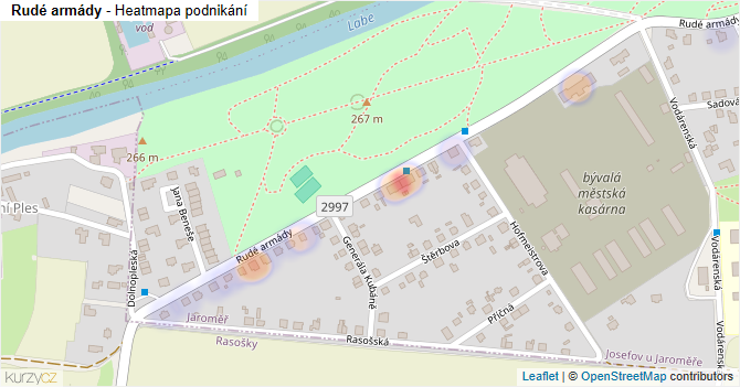 Rudé armády - mapa podnikání
