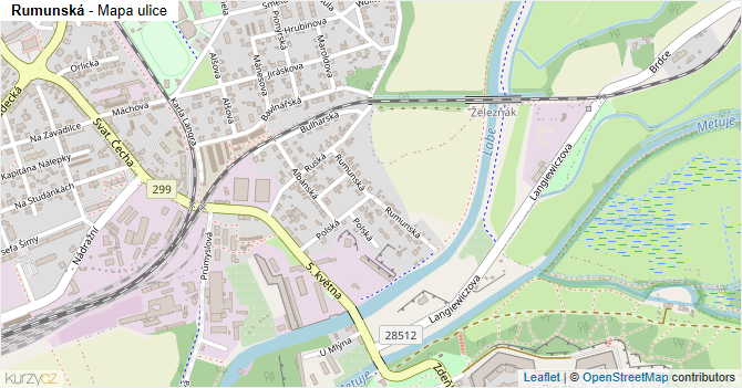 Rumunská - mapa ulice