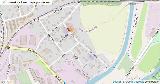 Rumunská - mapa podnikání