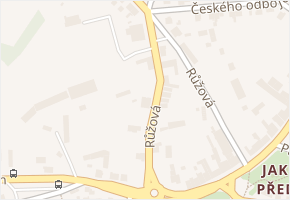 Růžová v obci Jaroměř - mapa ulice