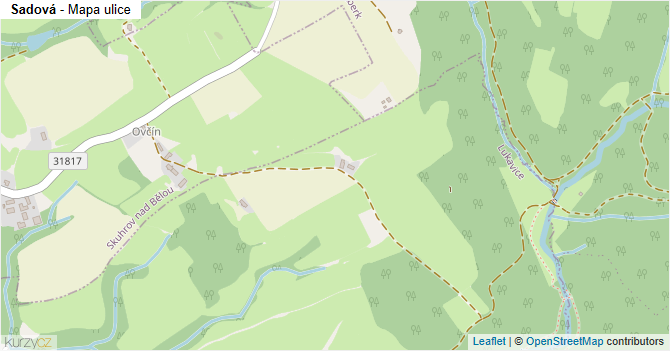 Sadová - mapa ulice
