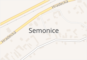 Semonice v obci Jaroměř - mapa části obce