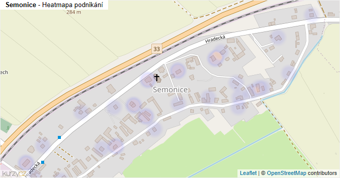 Semonice - mapa podnikání