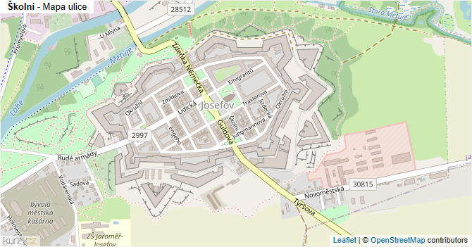 Školní - mapa ulice