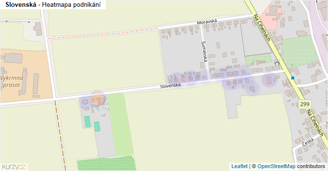 Slovenská - mapa podnikání