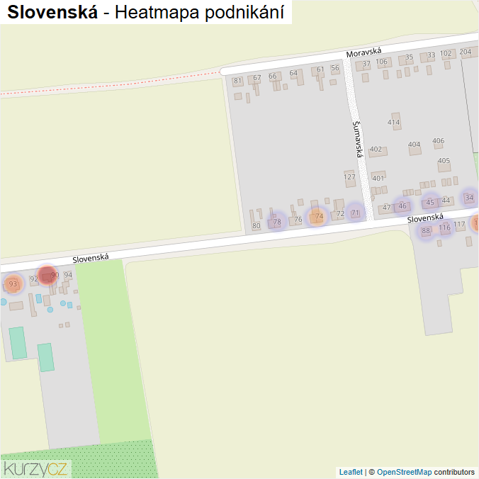 Mapa Slovenská - Firmy v ulici.