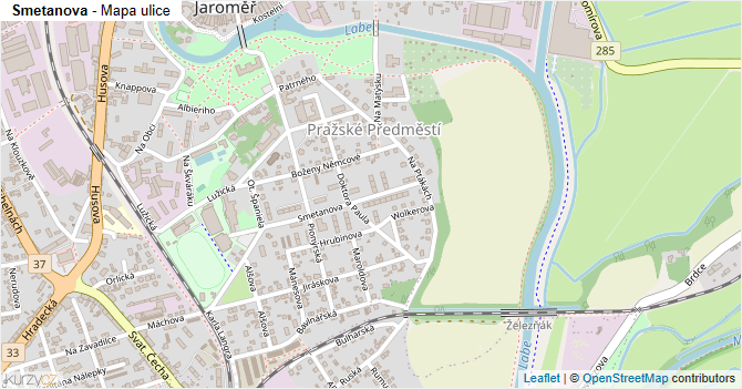 Smetanova - mapa ulice