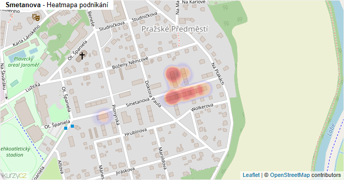 Smetanova - mapa podnikání