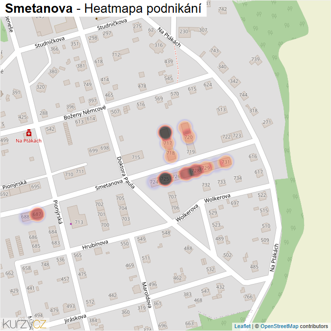 Mapa Smetanova - Firmy v ulici.