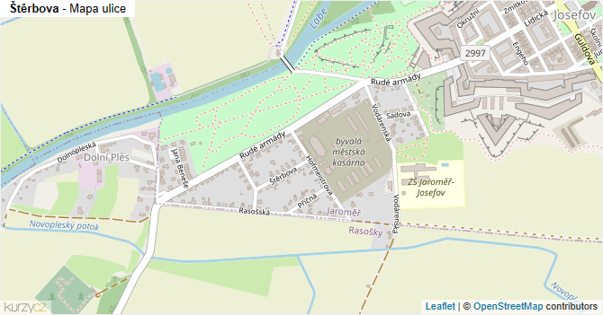 Štěrbova - mapa ulice