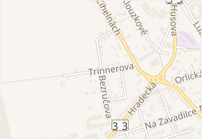 Trinnerova v obci Jaroměř - mapa ulice